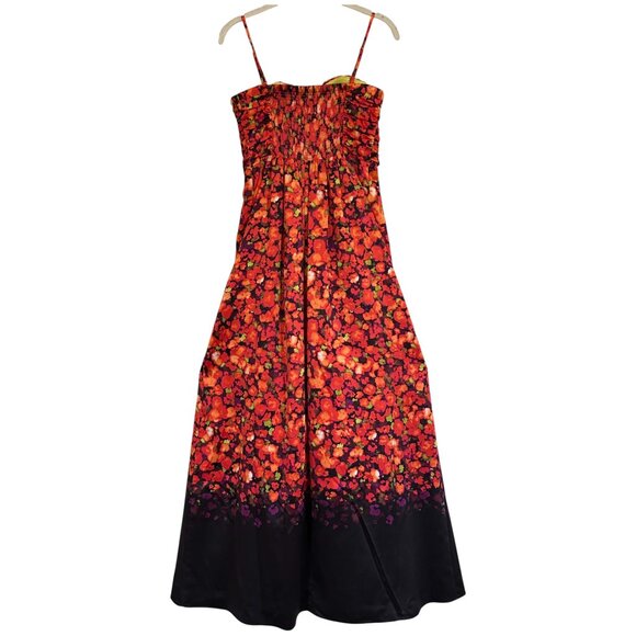 NWT Jessica Simpson Floral Fall Maxi Dress Red Black 6 Designer Statement - Picture 6 of 12